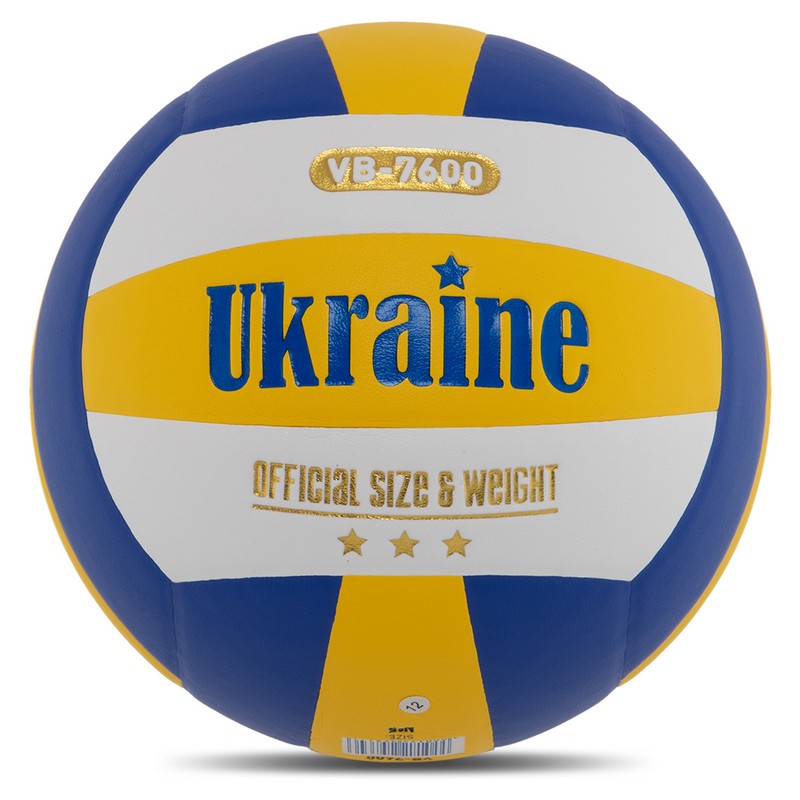 М'яч волейбольний UKRAINE VB-7600 №5 PU жовтий-білий-синій