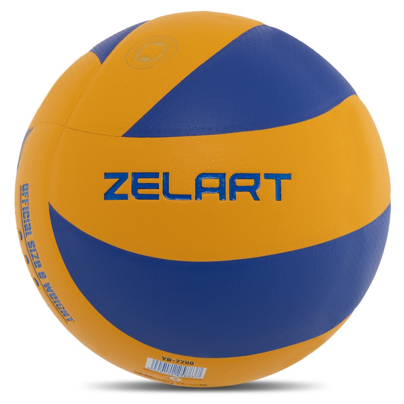 М'яч волейбольний ZELART VB-7700 №5 PU жовтий-синій