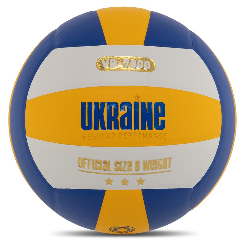 М'яч волейбольний UKRAINE VB-7800 №5 PU жовтий-білий-синій