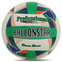 М'яч волейбольний BALLONSTAR VB-8855 №5 PU білий-зелений-синій