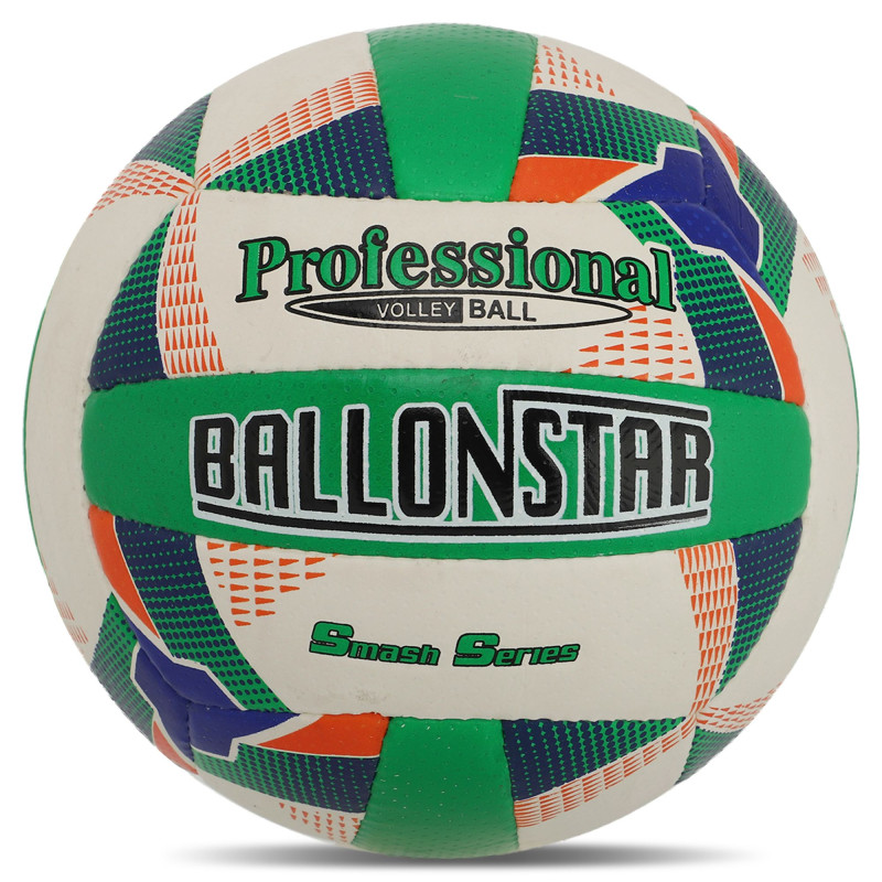 М'яч волейбольний BALLONSTAR VB-8855 №5 PU білий-зелений-синій