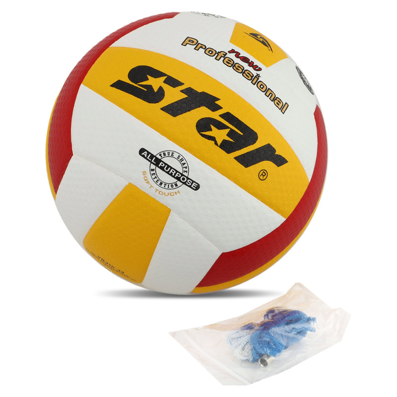 М'яч волейбольний STAR NEW PROFESSIONAL VB315-34 №5 PU білий-жовтий-червоний