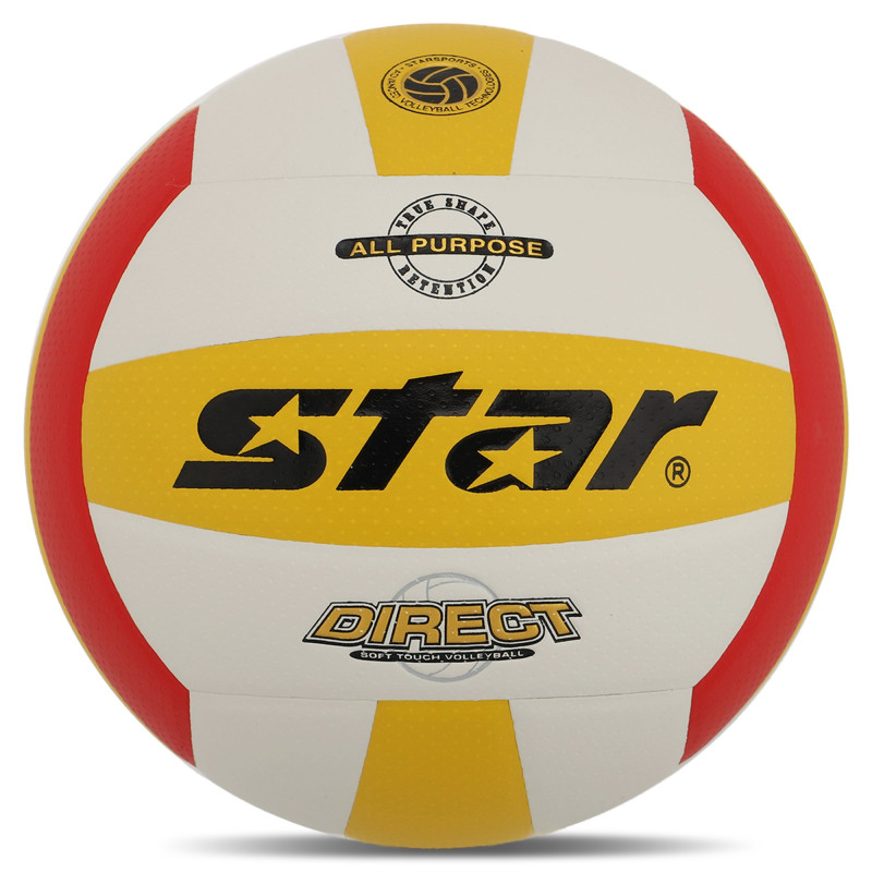 М'яч волейбольний STAR DIRECT VB4055-34 №5 PU білий-жовтий-червоний
