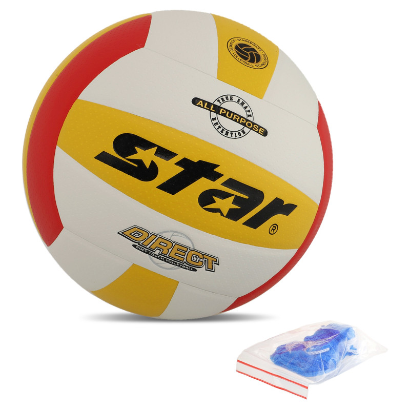 М'яч волейбольний STAR DIRECT VB4055-34 №5 PU білий-жовтий-червоний