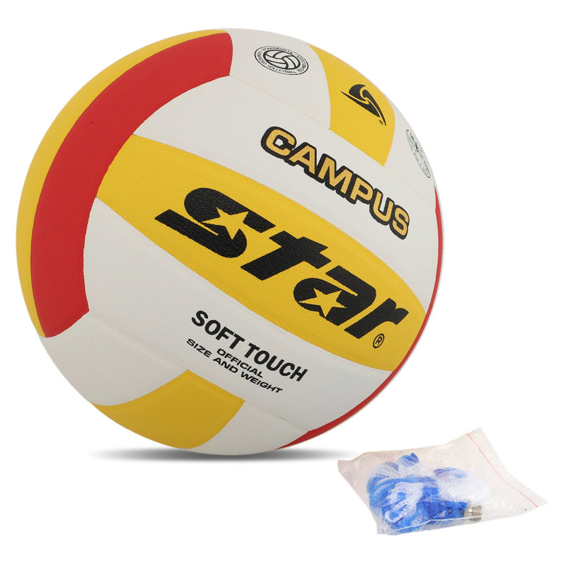 М'яч волейбольний STAR CAMPUS VB4075C-34 №5 PU білий-жовтий-червоний