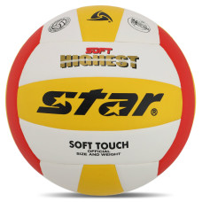 М'яч волейбольний STAR SOFT HIGHEST VB425-34S №5 PU білий-жовтий-червоний