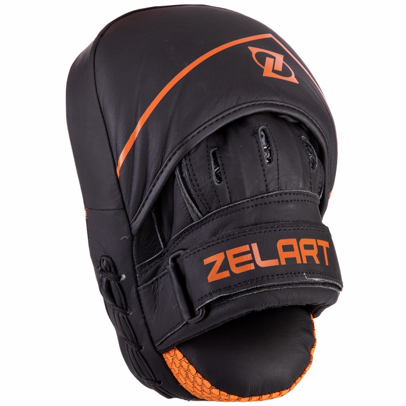 Лапа боксерська вигнута тренувальна шкіра Zelart VL-3148 25x18x5см 2штуки кольори в асортименті