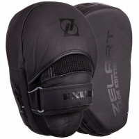 Лапа боксерська вигнута тренувальна шкіра ZELART VL-3312 25x18x5см 2штуки чорний