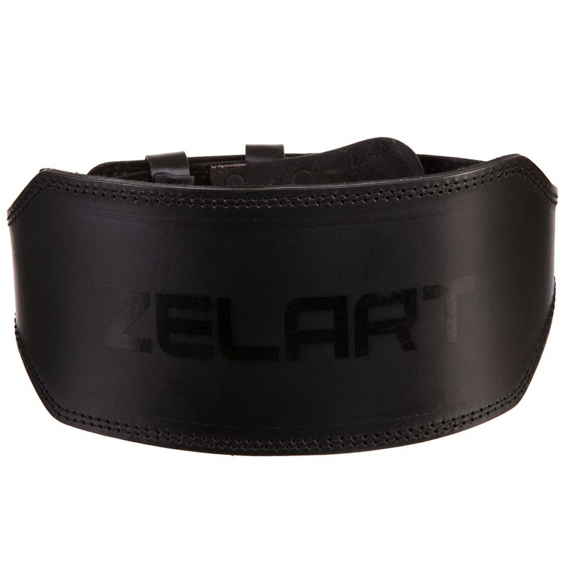 Пояс атлетичний шкіряний Zelart VL-3341 спинка-15см розмір-M-XXL чорний