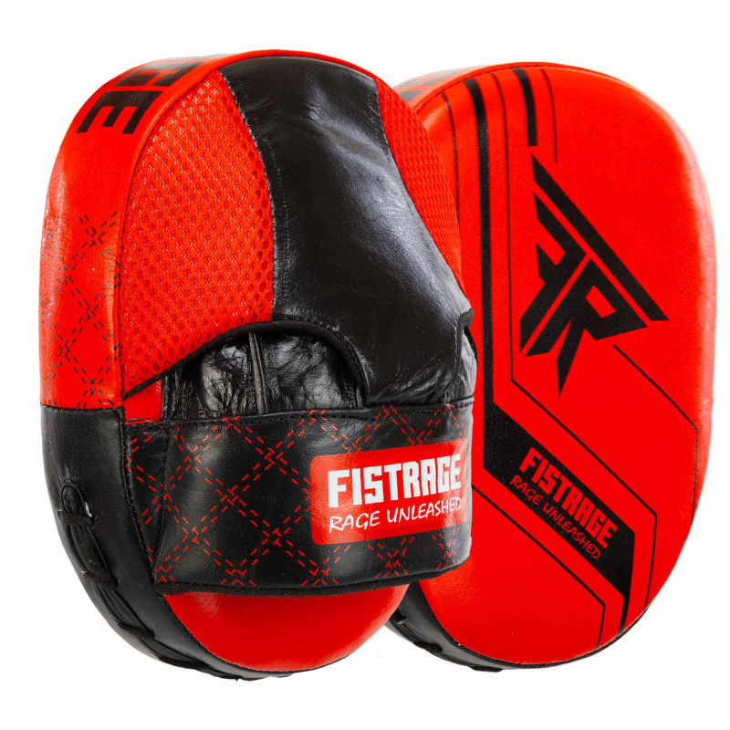 Лапа боксерська вигнута тренувальна шкіра FISTRAGE VL-4308 23x17x6см 2штуки кольори в асортименті