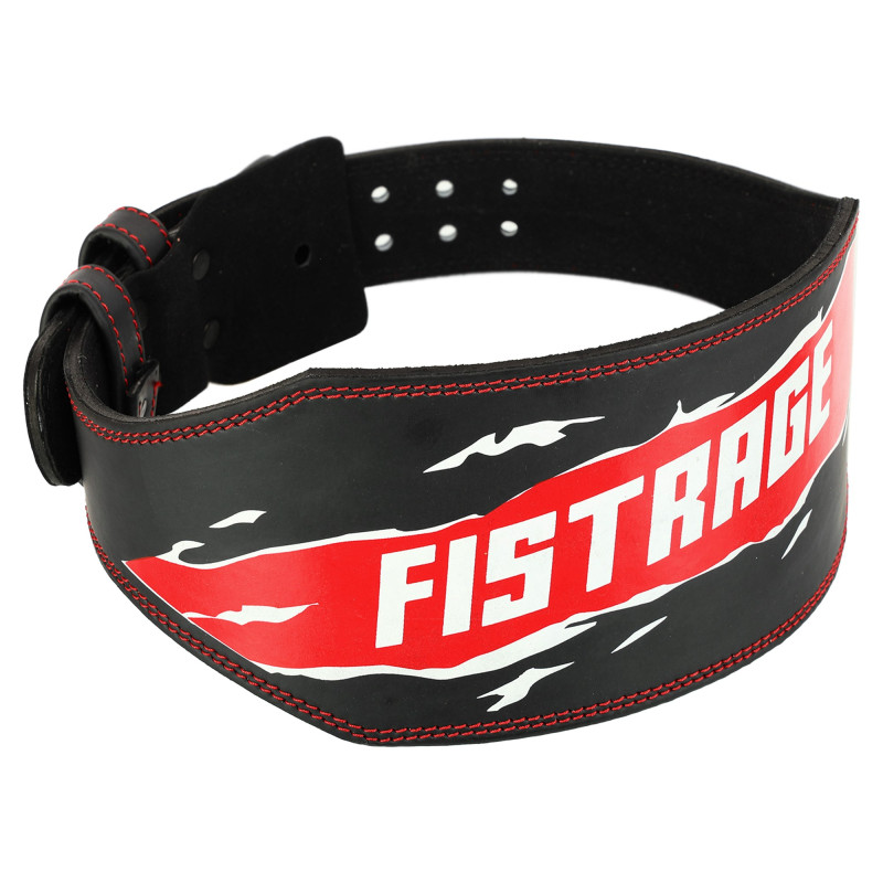 Пояс атлетичний шкіряний FISTRAGE VL-4336 спинка-15см розмір-S-XL чорний-червоний