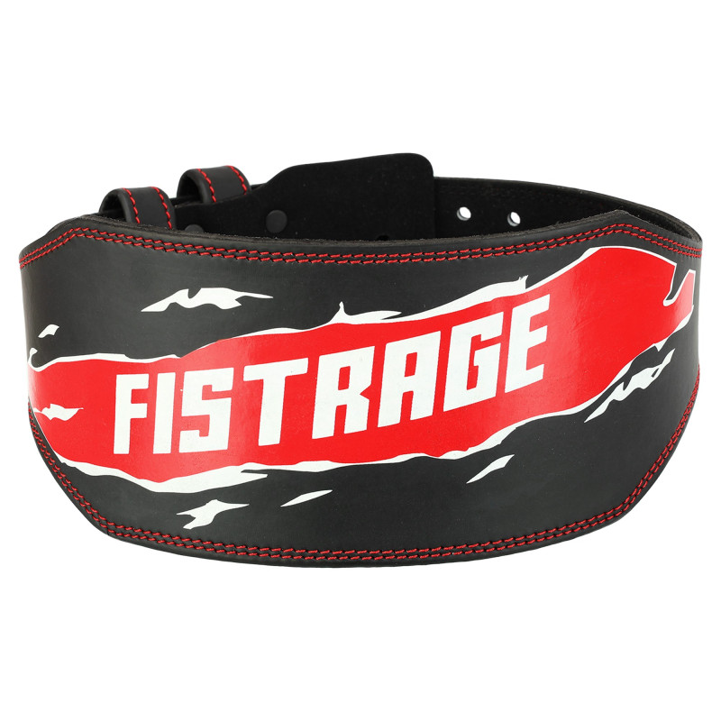 Пояс атлетичний шкіряний FISTRAGE VL-4336 спинка-15см розмір-S-XL чорний-червоний