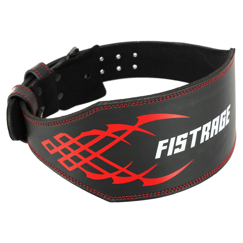 Пояс атлетичний шкіряний FISTRAGE VL-4343 спинка-15см розмір-S-XL чорний-червоний
