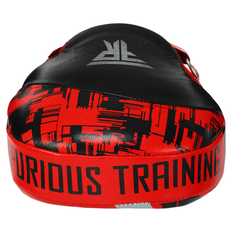Лапа боксерська вигнута тренувальна шкіра FISTRAGE FURIOUS VL-4465 19х9х24см 2штуки червоний-чорний