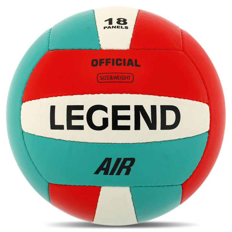 М'яч волейбольний LEGEND AIR VL-8446 №5 PU зелений-червоний