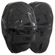 Лапа боксерська вигнута тренувальна шкіра FISTRAGE INTENSE FIGHTER VL-9348 19х5х26см 2штуки сірий-чорний