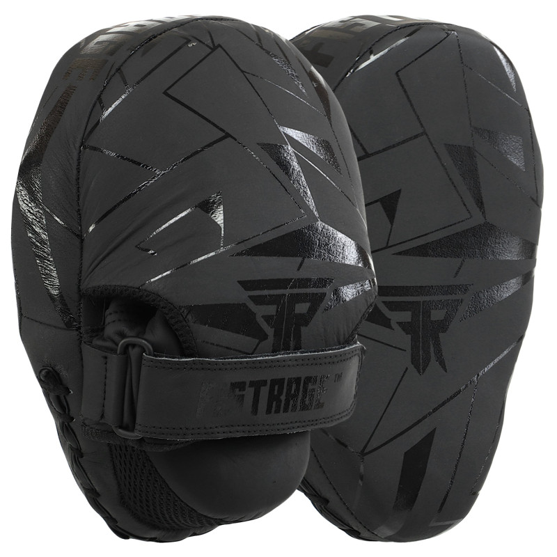 Лапа боксерська вигнута тренувальна шкіра FISTRAGE INTENSE FIGHTER VL-9348 19х5х26см 2штуки сірий-чорний