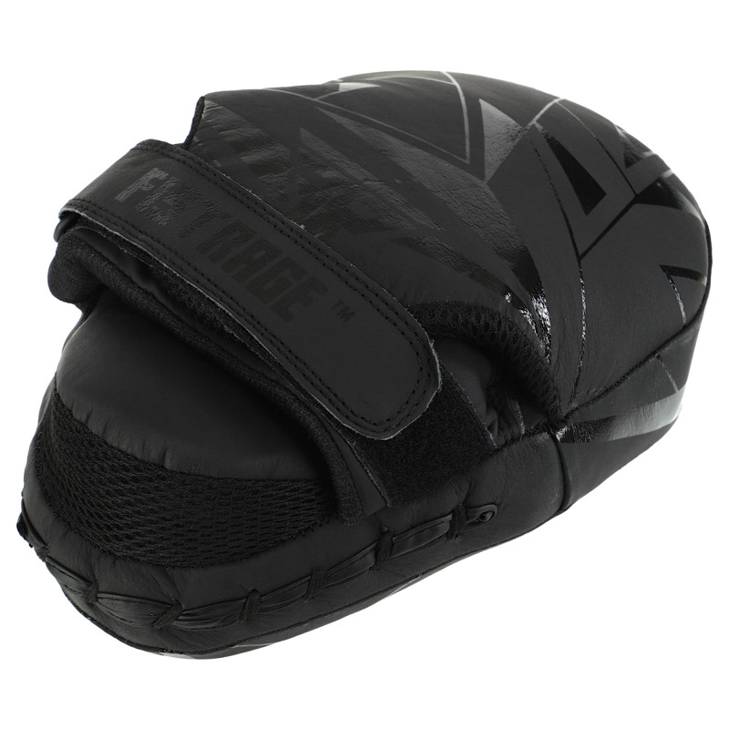 Лапа боксерська вигнута тренувальна шкіра FISTRAGE INTENSE FIGHTER VL-9348 19х5х26см 2штуки сірий-чорний