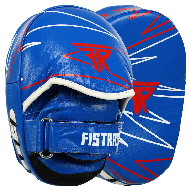 Лапа боксерська вигнута тренувальна шкіра FISTRAGE PRO TRAINING VL-9351 17х4х22см 2штуки синій