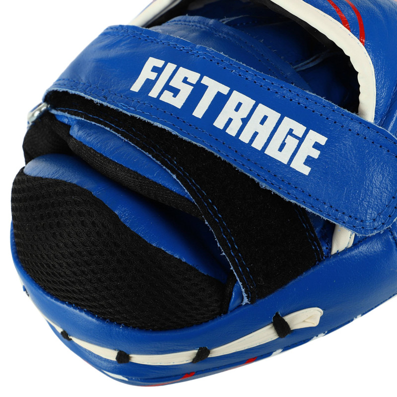 Лапа боксерська вигнута тренувальна шкіра FISTRAGE PRO TRAINING VL-9351 17х4х22см 2штуки синій