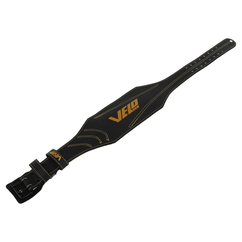 Пояс атлетичний шкіряний VELO VL-9738 спинка-15см розмір-S-XXL чорний-золотий