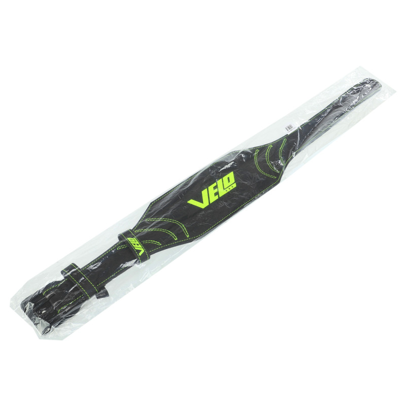 Пояс атлетичний шкіряний VELO VL-9739 спинка-15см розмір-S-XXL чорний-салатовий