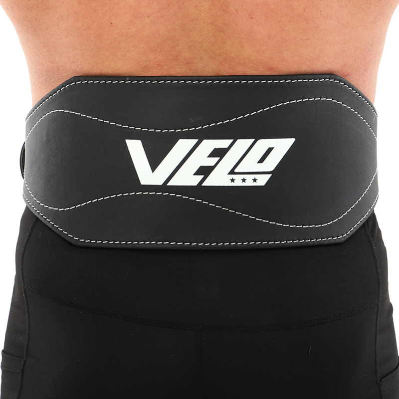 Пояс атлетичний шкіряний VELO VL-9741 спинка-15см розмір-S-XXL чорний-білий