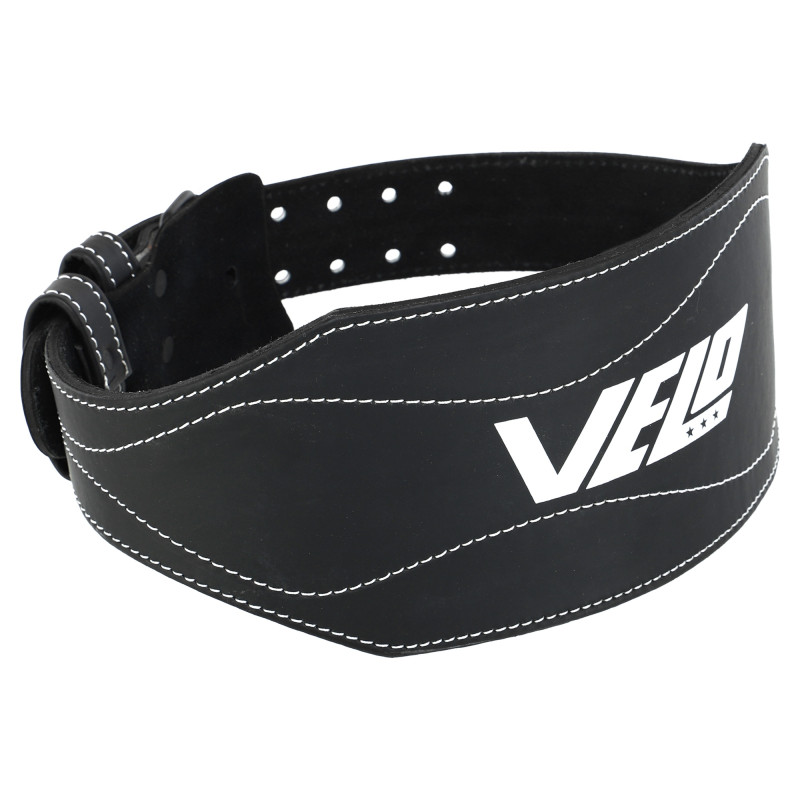 Пояс атлетичний шкіряний VELO VL-9741 спинка-15см розмір-S-XXL чорний-білий