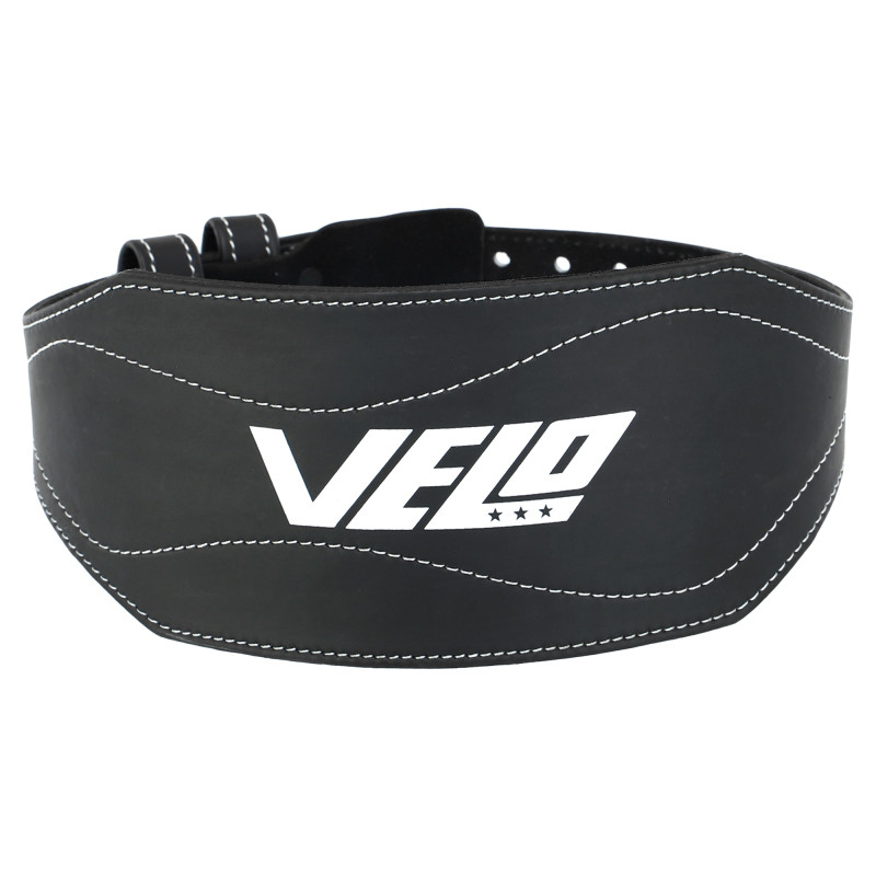 Пояс атлетичний шкіряний VELO VL-9741 спинка-15см розмір-S-XXL чорний-білий