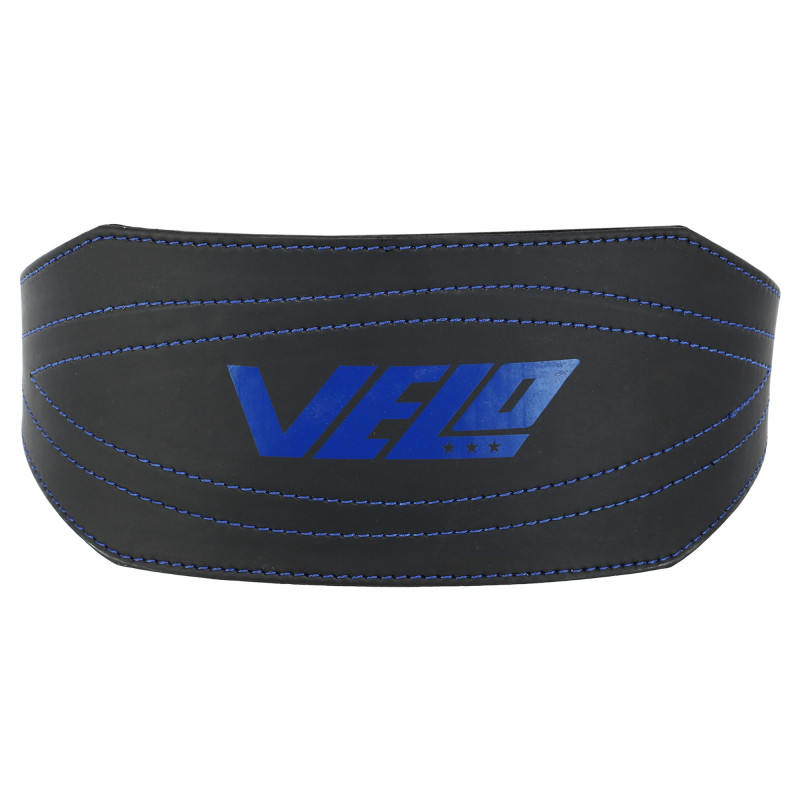 Пояс атлетичний шкіряний VELO VL-9742 спинка-15см розмір-S-XXL чорний-синій