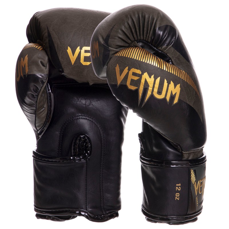 Боксерські рукавиці VENUM IMPACT VN03284-230 10-14 унцій хакі-золотий
