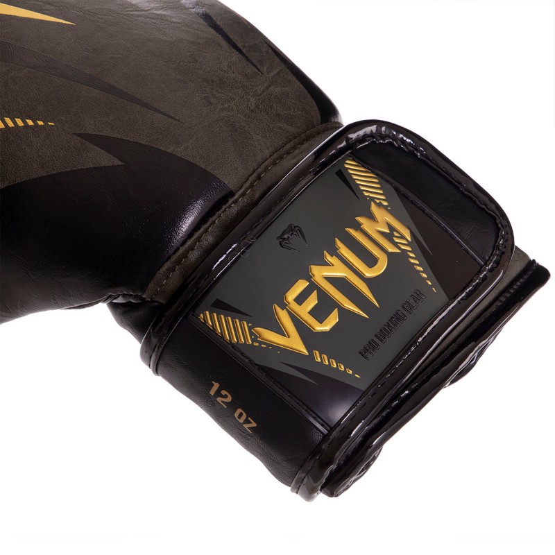 Боксерські рукавиці VENUM IMPACT VN03284-230 10-14 унцій хакі-золотий