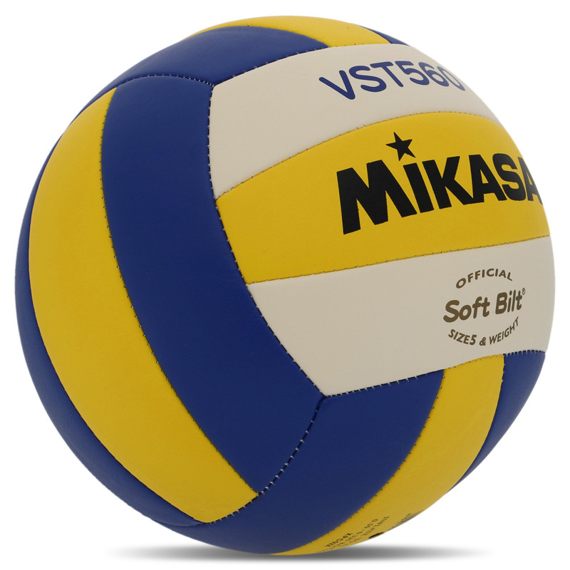 М'яч волейбольний MIKASA VST560 №5 PU синій-жовтий-білий
