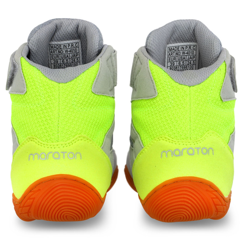 Борцовки взуття для боротьби Wrestling MARATON W-4010-3 розмір 36-40 сірий-лимонний