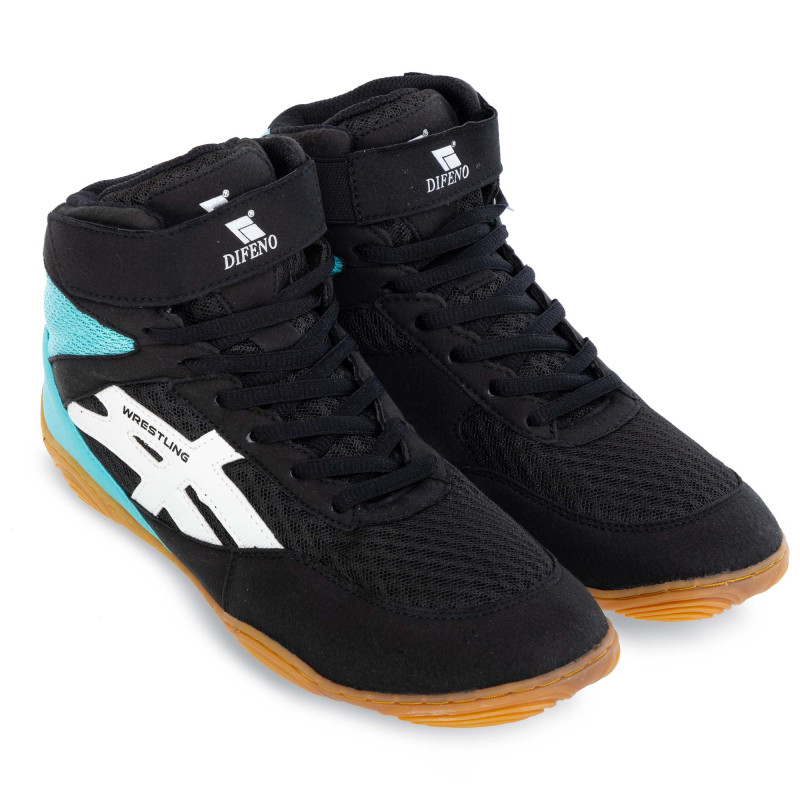 Борцовки взуття для боротьби Wrestling DIFENO W-4010-4 розмір 36-40 чорний-м'ятний