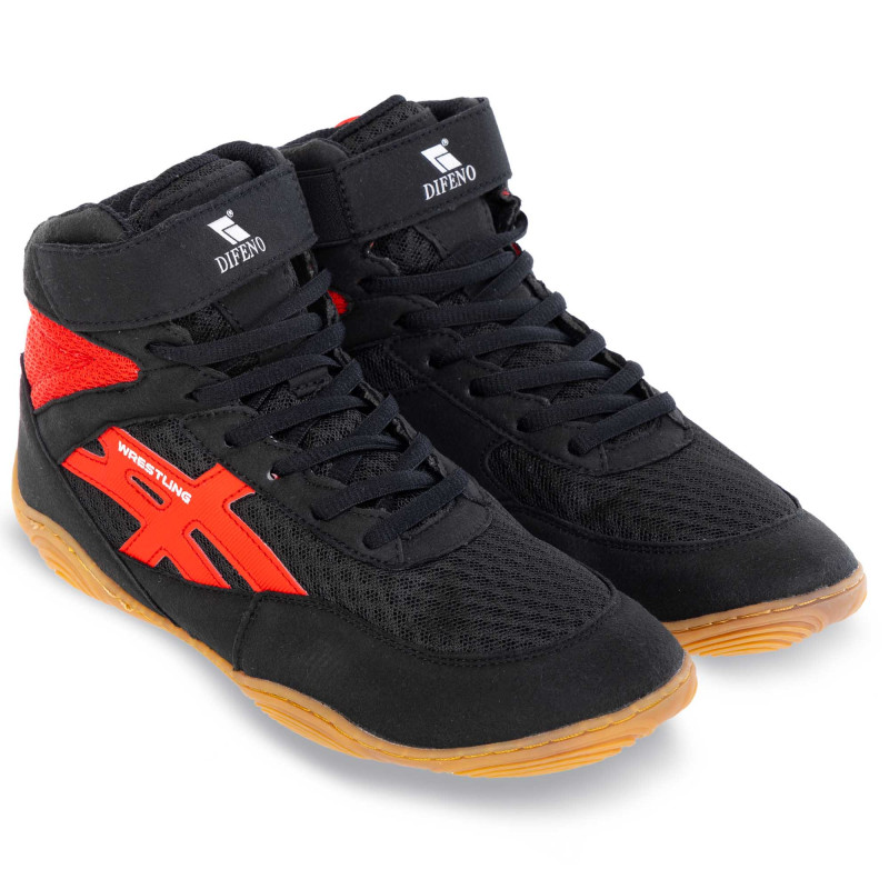 Борцовки взуття для боротьби Wrestling DIFENO W-4010-5 розмір 36-40 чорний-червоний