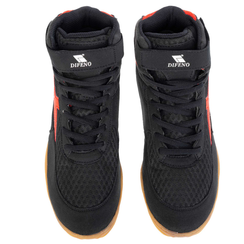 Борцовки взуття для боротьби Wrestling DIFENO W-4010-5 розмір 36-40 чорний-червоний