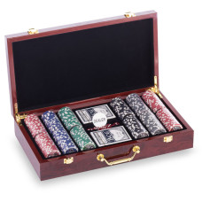Набір для покеру в дерев'яному кейсі Poker game set SP-Sport W300N 300 фішок