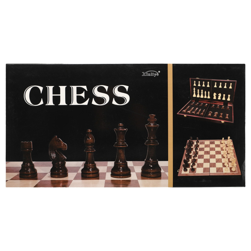 Шахи настільна гра дерев'яні Xinliye W5207 розмір 42x42х3 см