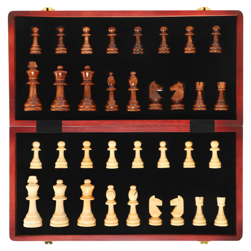 Шахи настільна гра дерев'яні Xinliye W5207 розмір 42x42х3 см
