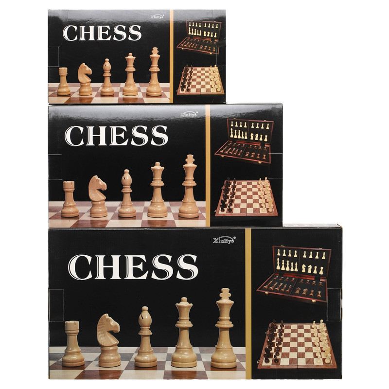 Шахи настільна гра дерев'яні Xinliye W5208 розмір 53x53х4 см
