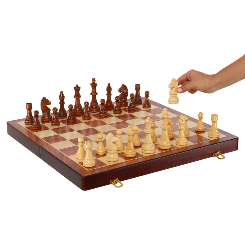 Шахи настільна гра дерев'яні Xinliye W5208 розмір 53x53х4 см