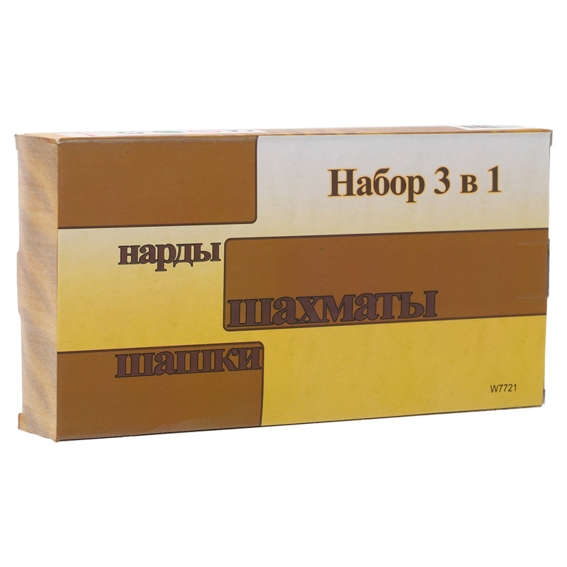 Шахи нарди 3 в 1 набір настільних ігор дерев'яні SP-Sport W7721 розмір 24x24см