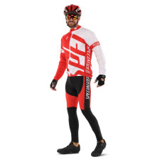 Велоформа демісезонна джерсі з довгим рукавом і штани з лямками SPOINT SPECIALIZED Y-5 M-3XL червоний-чорний-білий